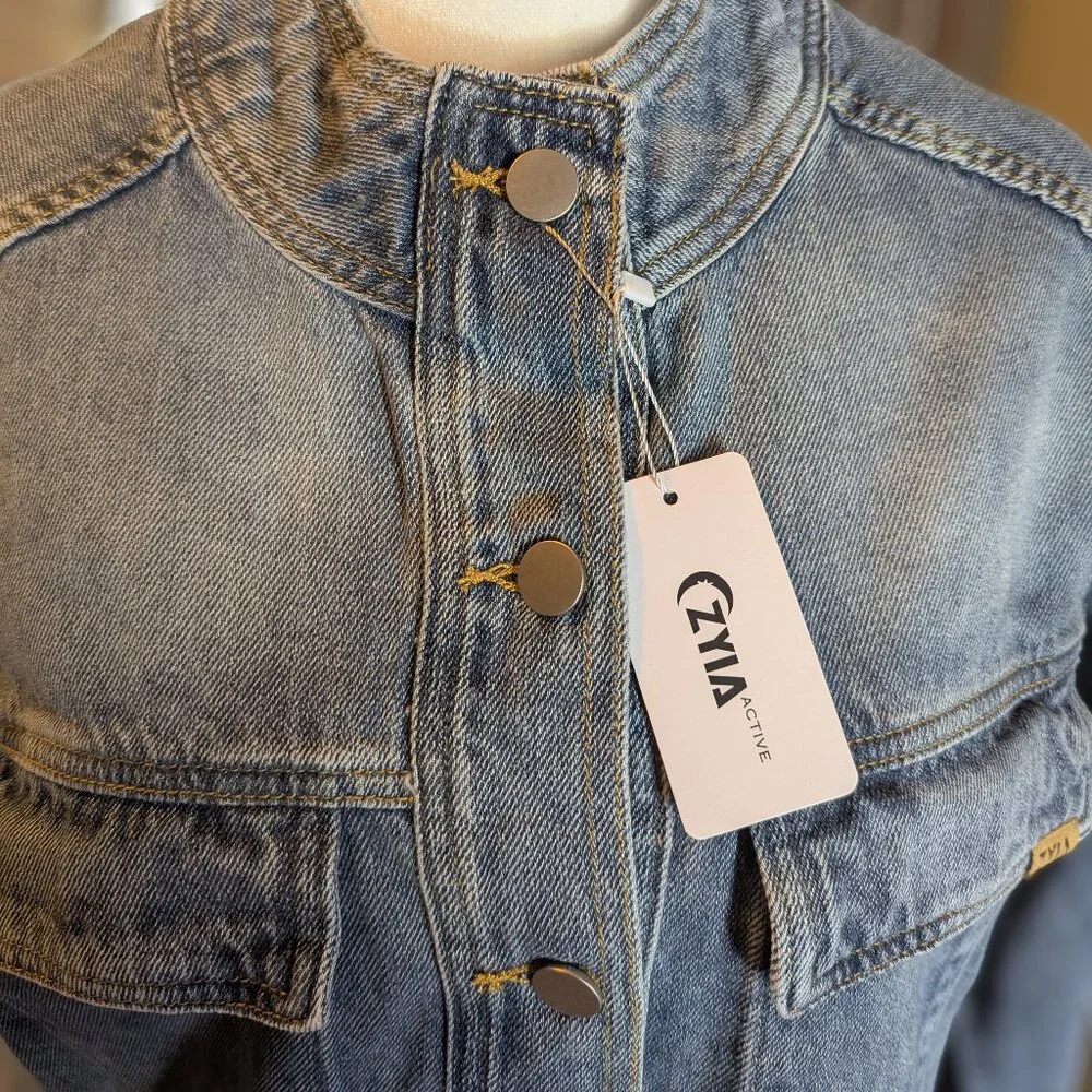NWT Zyia Faded Indigo Crossroads Denim Jacket 2, Size M - Picture 4 of 13
